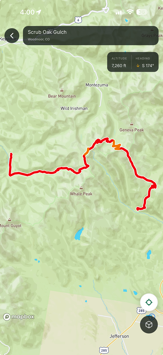 The Landroamer run view showing only the path for this run